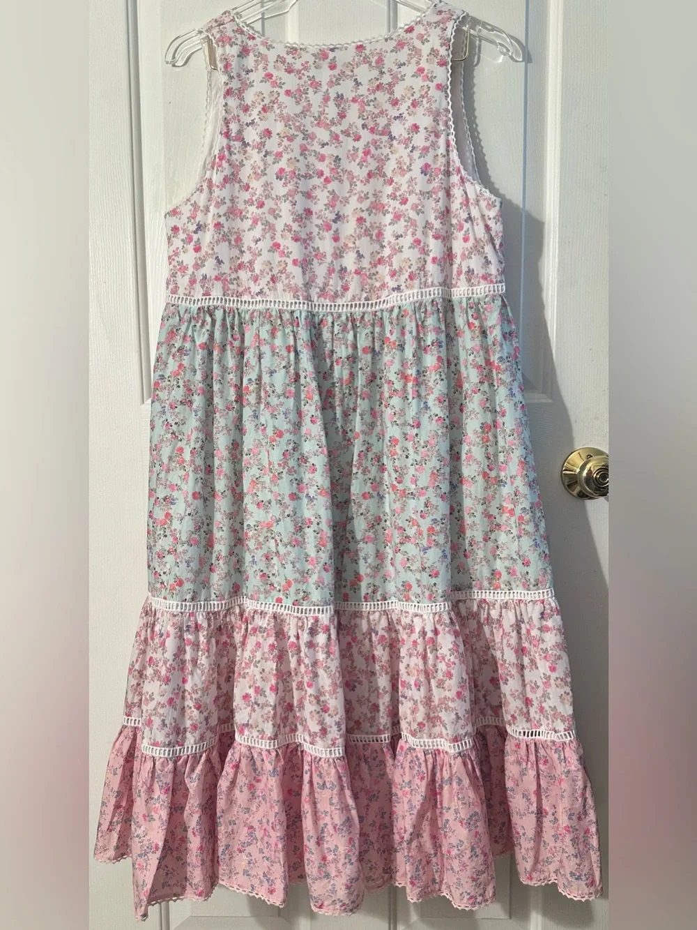 LoveShackFancy X Target M Romantic Pastoral Camille Pink Floral Tiered Mid Dress - Picture 4 of 15